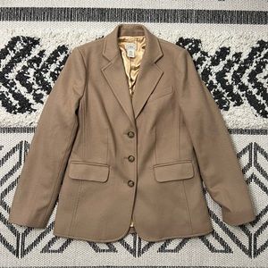 Women’s L.L. Bean Wool Cashmere Blend 3 Button Blazer Jacket Size 8 Reg